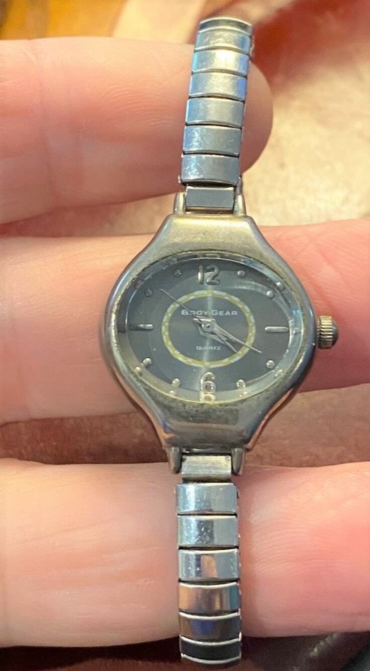 VTG Women's 25mm Siver Tone Body Gear Watch, Expansion Band